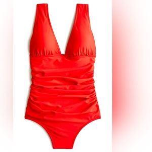 J. Crew Ruched V-Neck One Piece Swimsuit